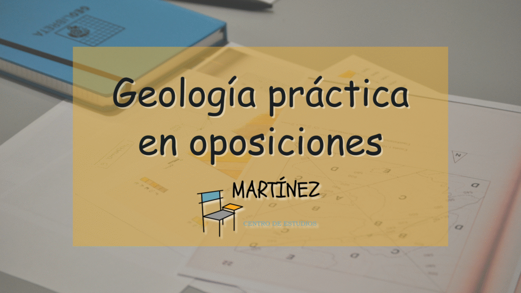 Muestra el título y una imagen de fondo con ejercicios de cartografía geológica